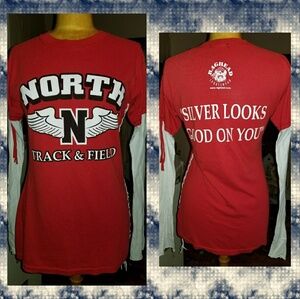 RILEY Corset Lace Up Repurposed tee vtg recycled Layered Tee Tshirt OOAK NWOT